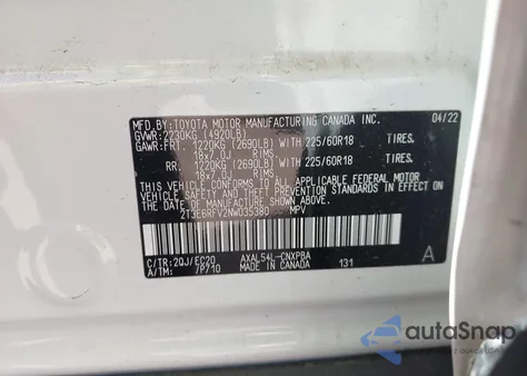 2022 Toyota Rav4 Hybrid Xse из США, поврежденный, VIN 2T3E6RFV2NW035380